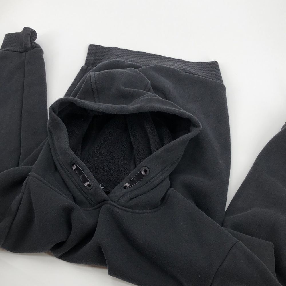 Athleta Girl Pullover Hooded Fleece Lined Sweatshirt Size L/12 Split BottomTunic - Picture 8 of 16